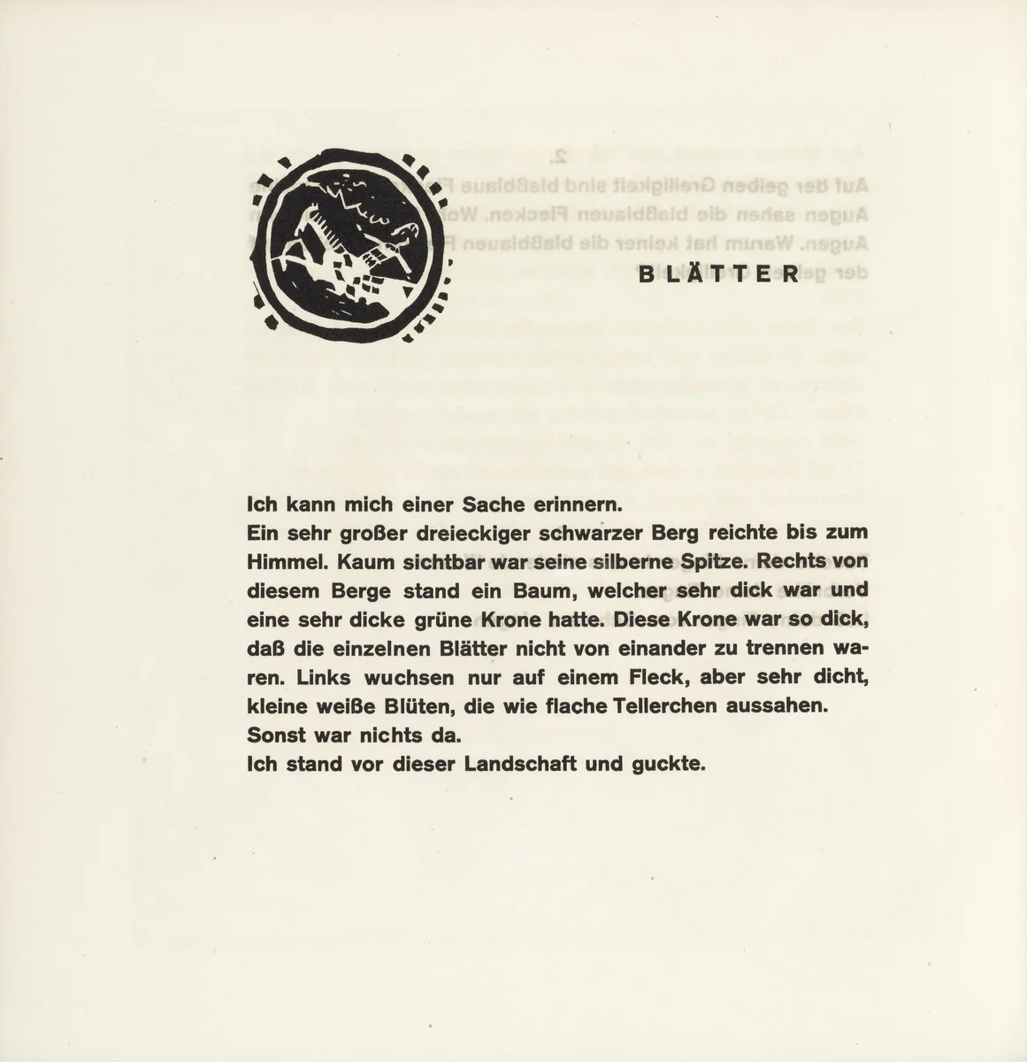 Vignette next to "Leaves" (Vignette bei "Blätter") (plate, folio 52) from Klänge (Sounds) by Wassily Kandinsky, illustrated book, 1913