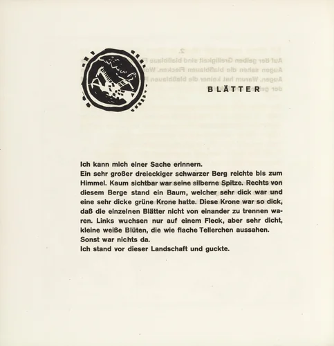 Vignette next to "Leaves" (Vignette bei "Blätter") (plate, folio 52) from Klänge (Sounds) by Wassily Kandinsky, illustrated book, 1913