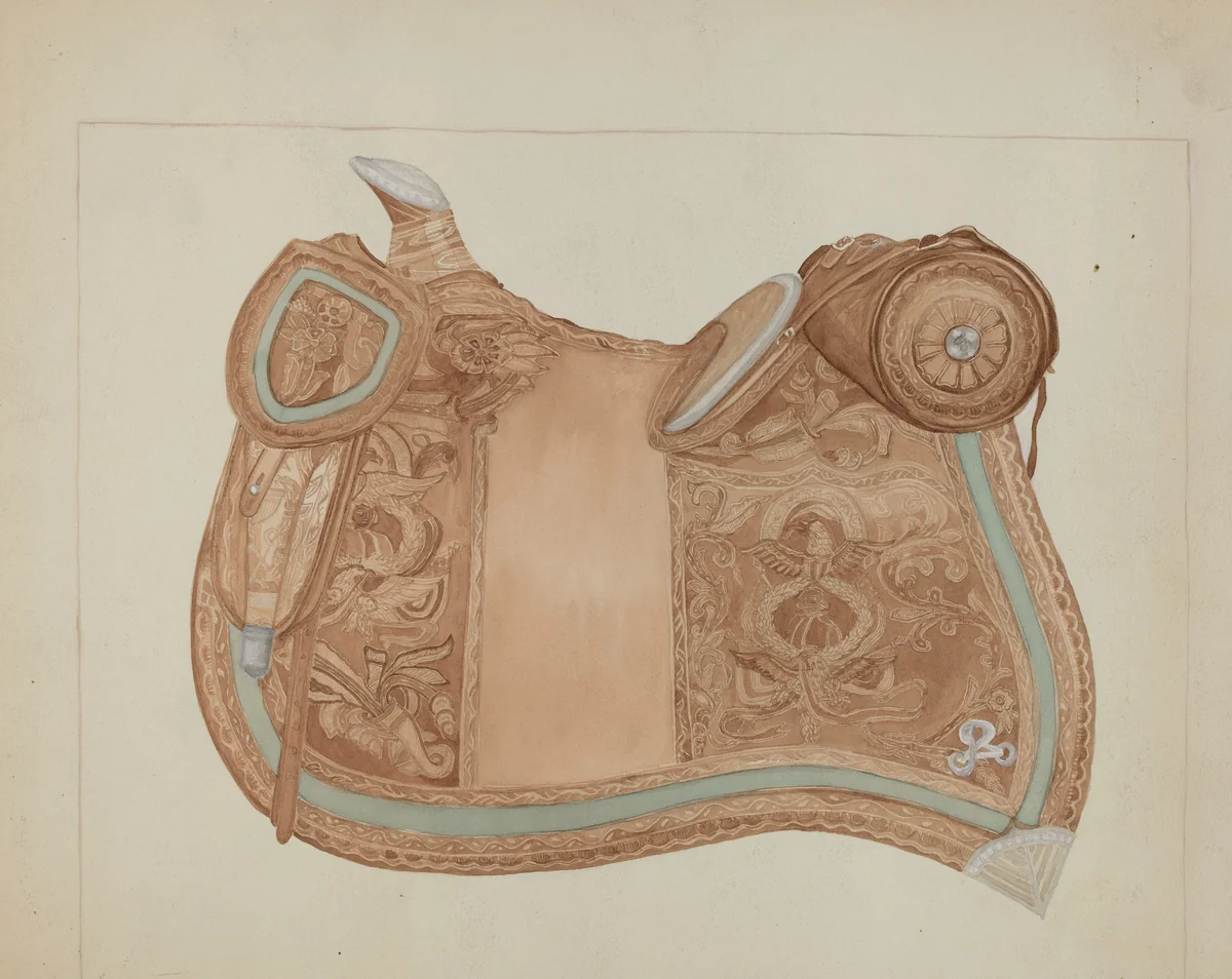 Saddle by Ranka S. Woods, index of american design, 1937