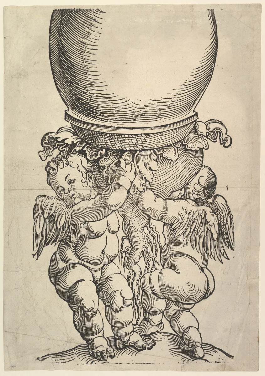 The Great Column (bottom block) by Albrecht Dürer, print, 1517