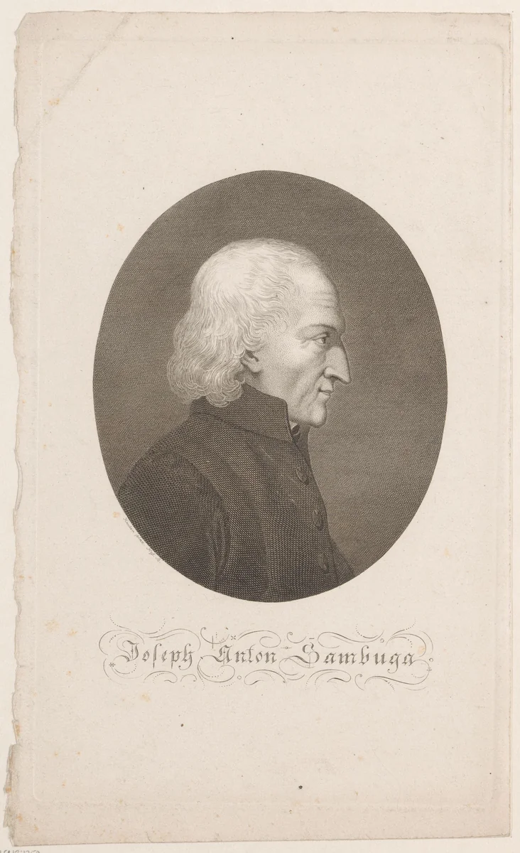 Portret van Joseph Anton Sambuga by Carl Ernst Christoph Hess, print, 1765-1828