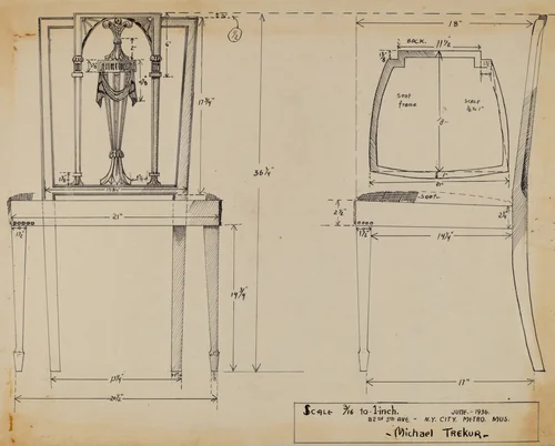 Side Chair by Michael Trekur, index of american design, 1936