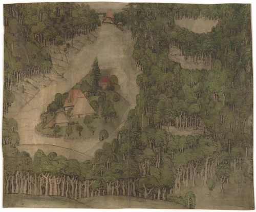 A Farmstead in a Wood by Nuremberg 15th Century, drawing, 1500-1510