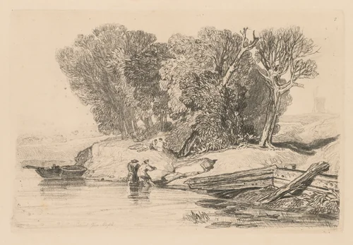 Liber Studiorum: Plate 7, Postwick Grove, Norfolk by John Sell Cotman, book, 1838