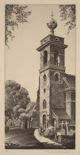 Stranger in England, St. Lawrence, West Wycombe, Buckinghamshire by John Taylor Arms, print, 1940