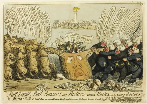 Pull Devil, Pull Baker! by George Cruikshank, print, 1819