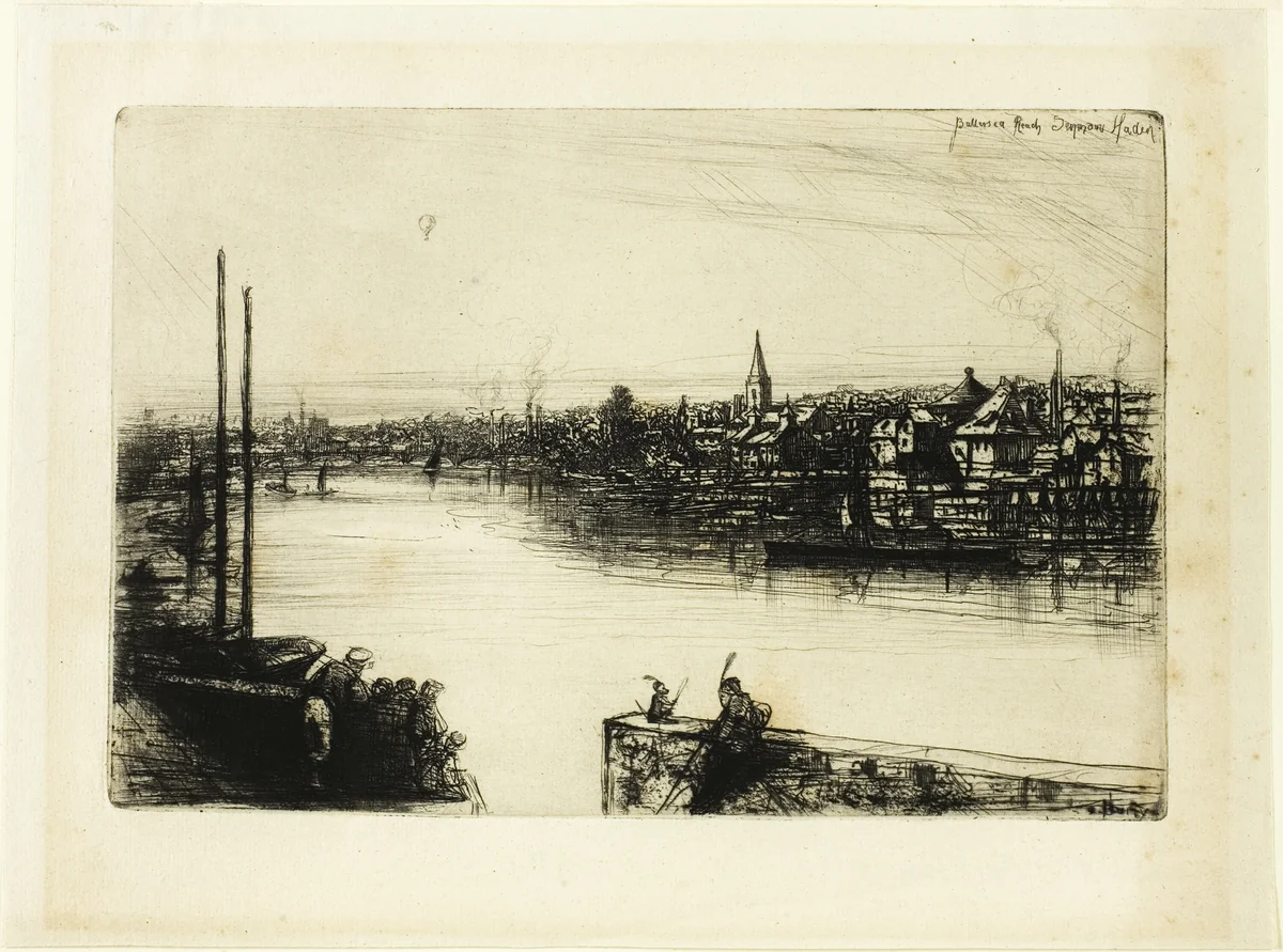 Battersea Reach by Francis Seymour-Haden, print, 1863