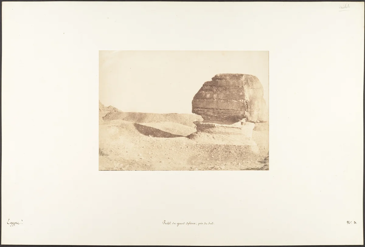 Profile du grande Sphinx, pris du Sud by Maxime Du Camp, photograph, 1849