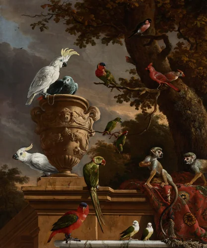 The Menagerie by Melchior d' Hondecoeter, painting, 1690