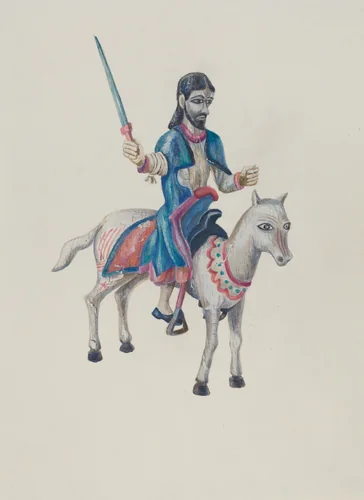 Bulto of Santiago by Agnes C. Sims, index of american design, 1955