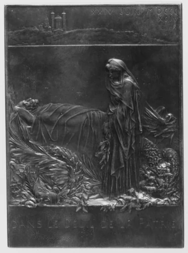 The Death of Sadi Carnot by Louis-Oscar Roty, metalwork, 1894