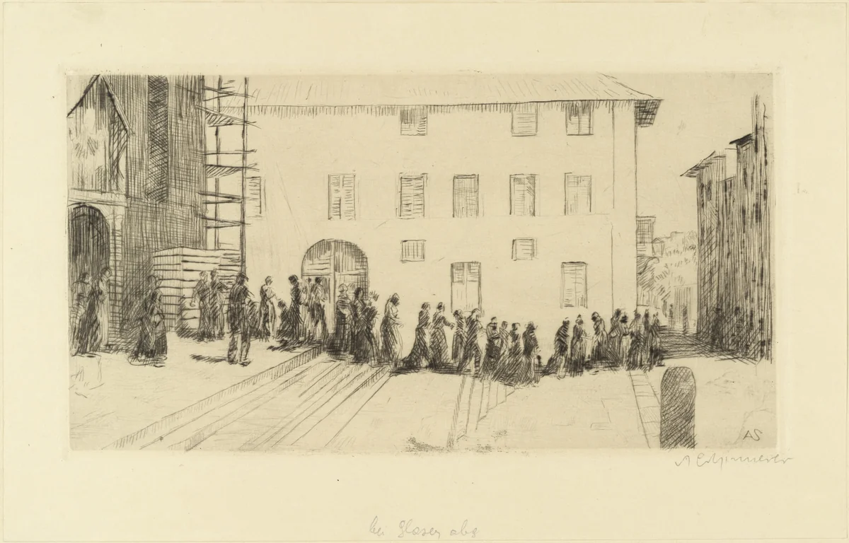 Churchgoers (Kirchgänger) by Adolf Ferdinand Schinnerer, print, 1910