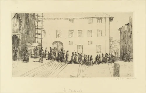 Churchgoers (Kirchgänger) by Adolf Ferdinand Schinnerer, print, 1910