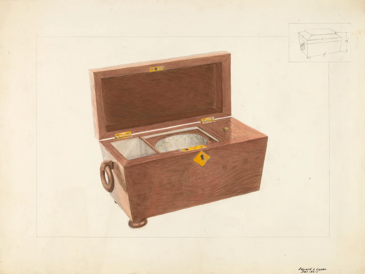Sugar and Tea Box by Edward L. Loper, index of american design, 1936