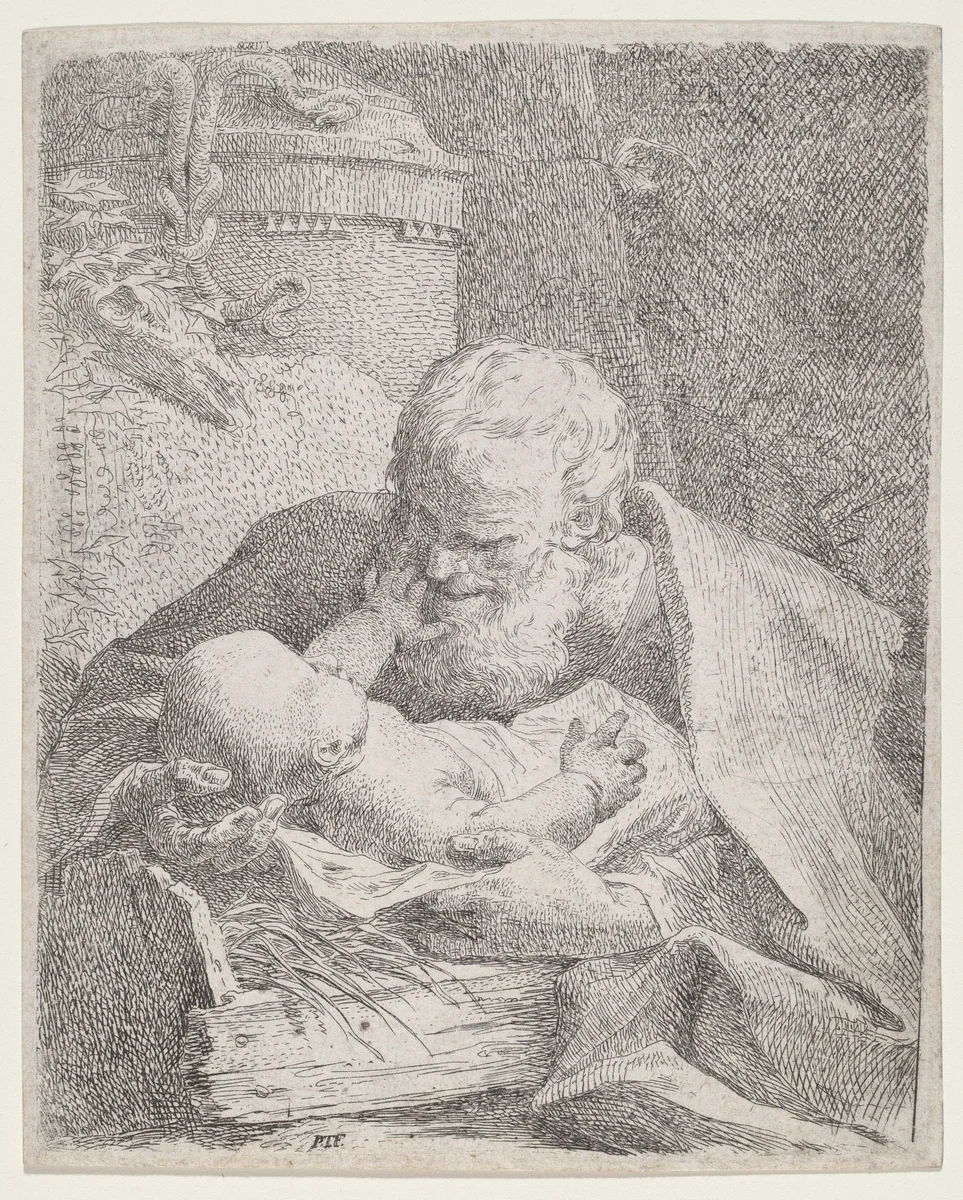 Saint Joseph with the Christ Child by Paul Troger, print, 1715-1725