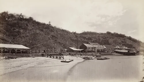 Works of the P.M.S.S. Co., Bay of Panama by Eadweard Muybridge, photograph, 1875