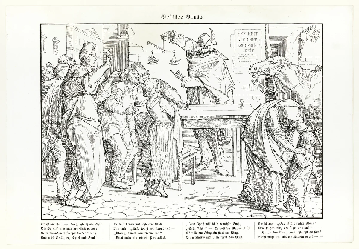Auch ein Todtentanz, plate III by Alfred Rethel, print, 1848