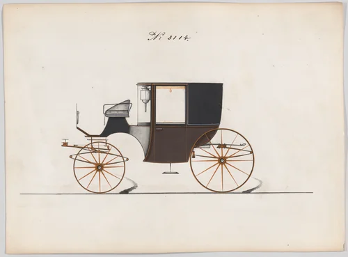Design for Coupé, no. 3114 by Brewster & Co., drawing, 1875