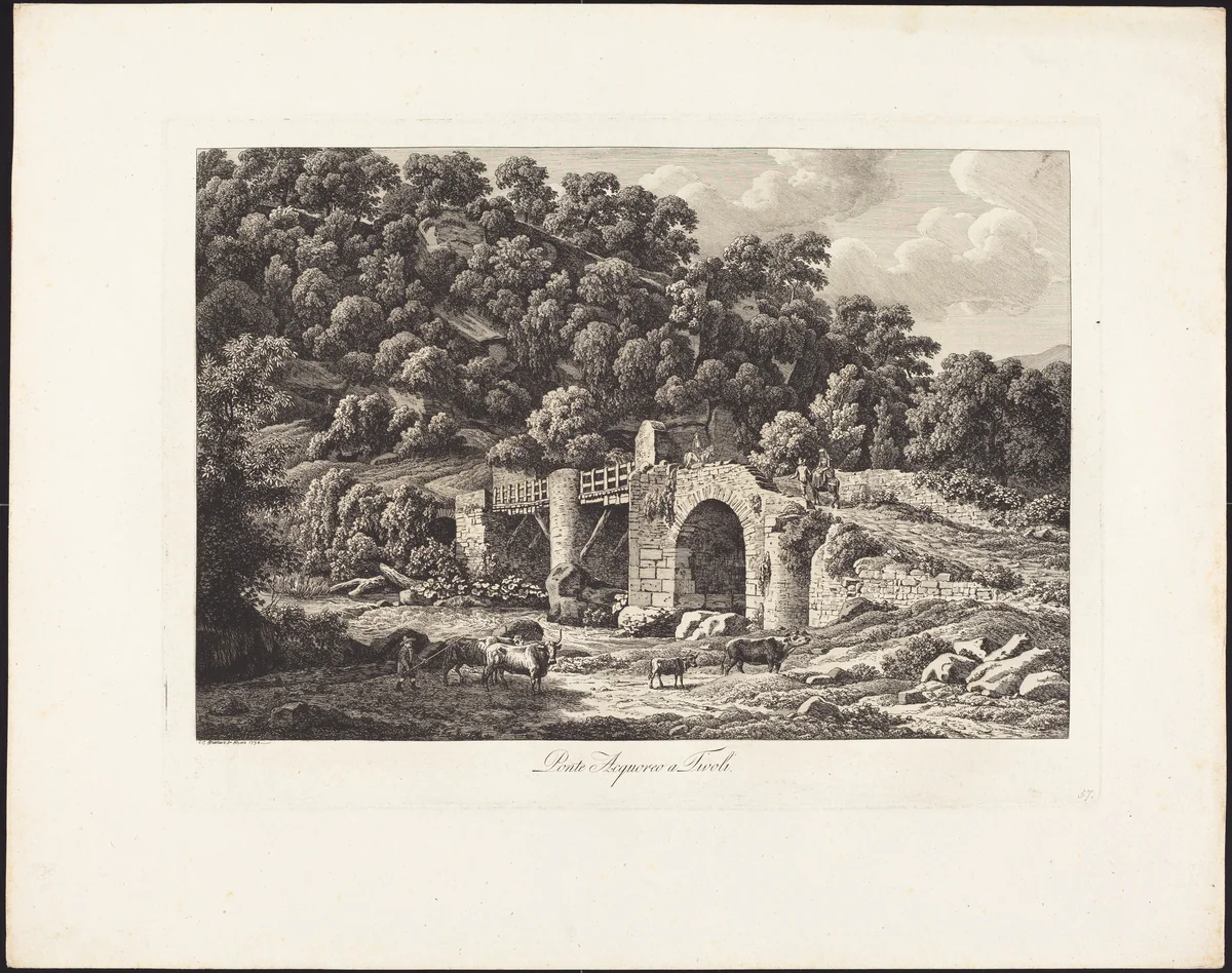 Ponte Acquoreo a Tivoli by Johann Christian Reinhart, portfolio, 1761-1847