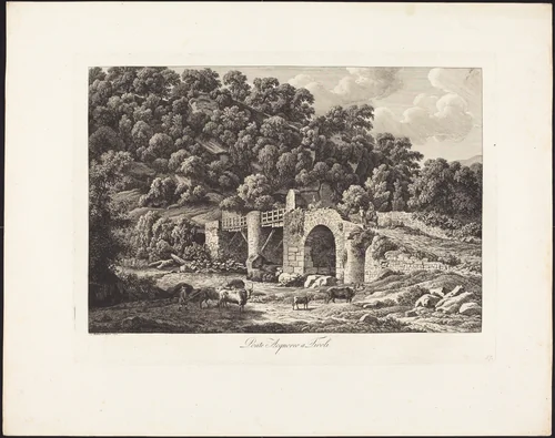 Ponte Acquoreo a Tivoli by Johann Christian Reinhart, portfolio, 1761-1847