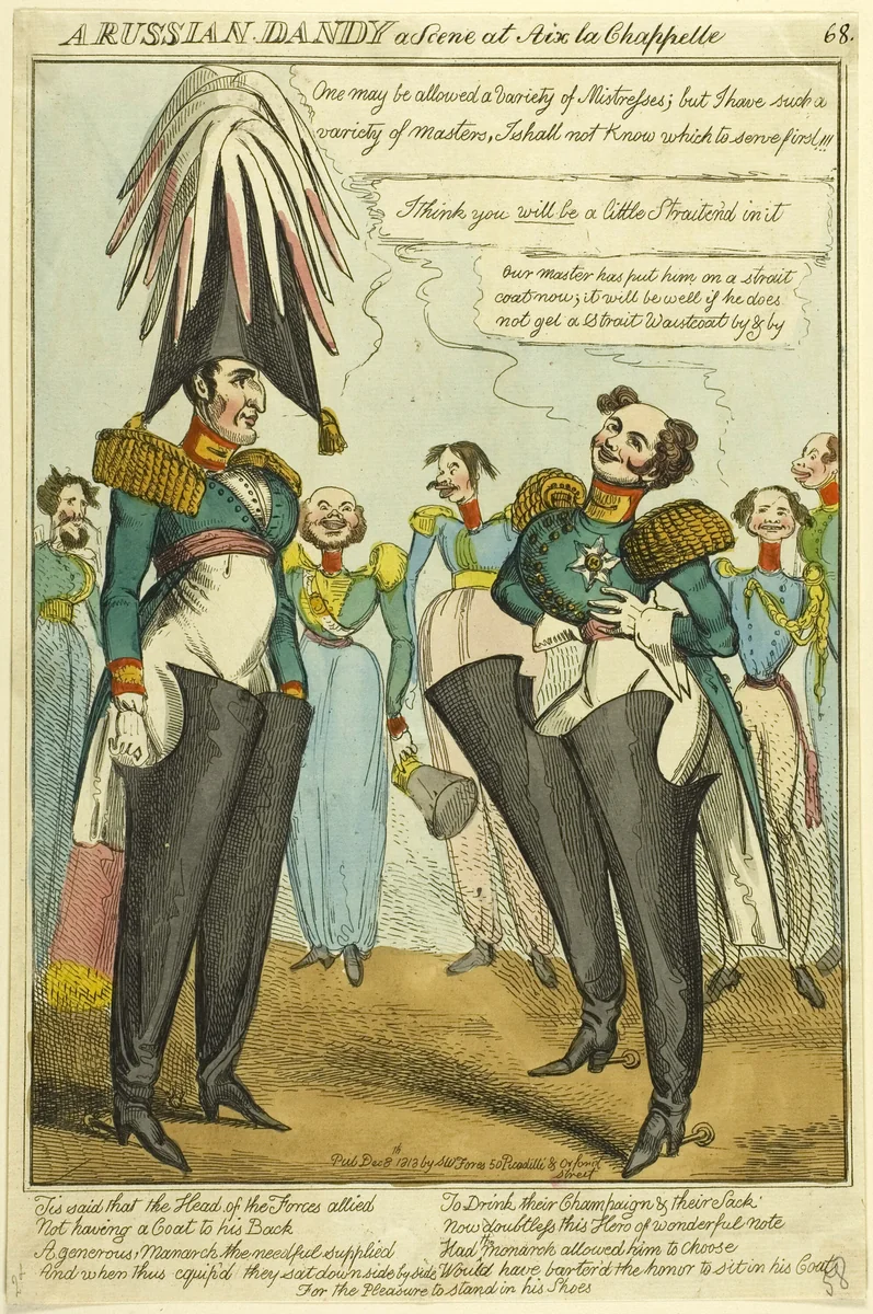 A Russian Dandy by William Heath, print, 1818