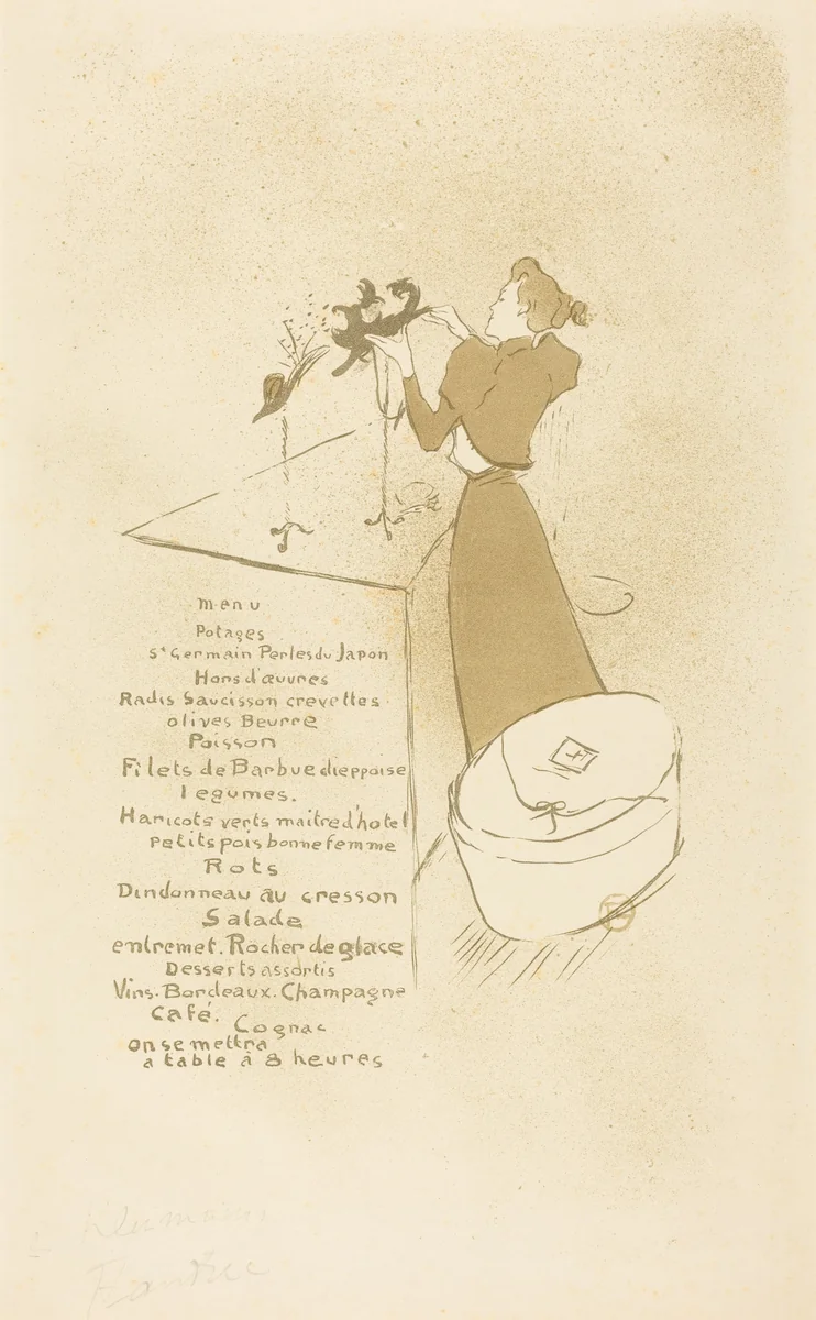 The Milliner (La Modiste - Renée Vert) by Henri de Toulouse-Lautrec, print, 1893