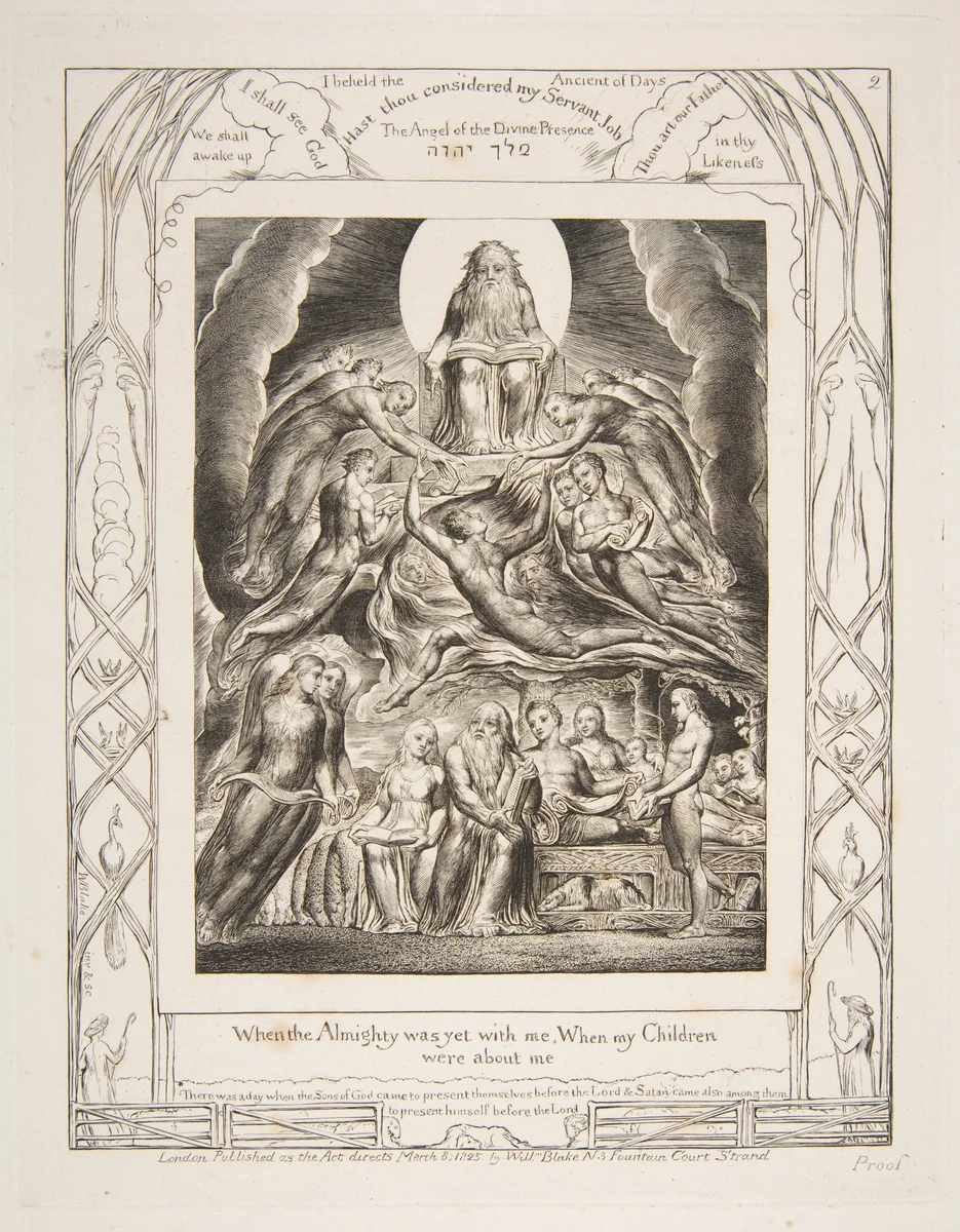 Satan Before the Throne of God by William Blake, print, 1825-1826