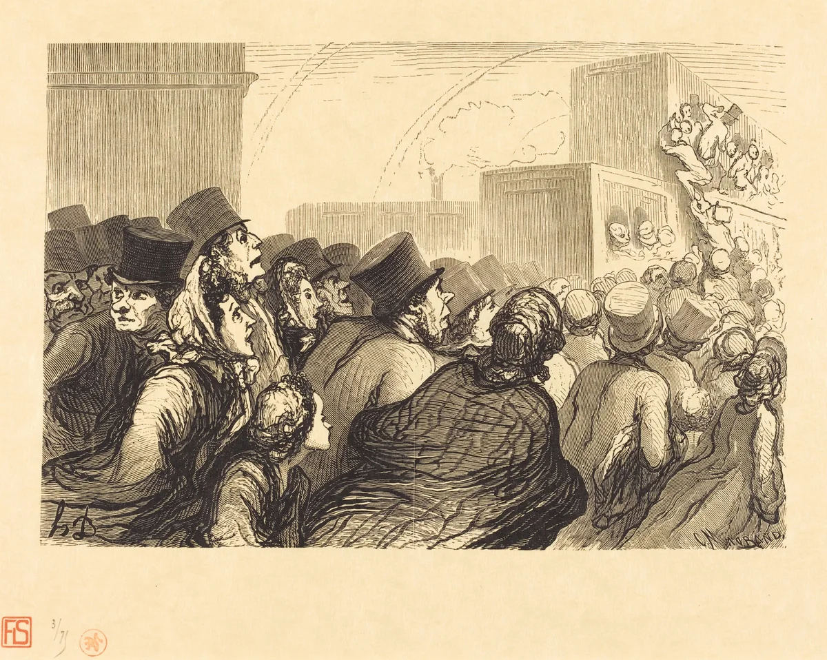 Les Voyageurs du dimanche by Charles Maurand; Honoré Daumier, portfolio, 1862