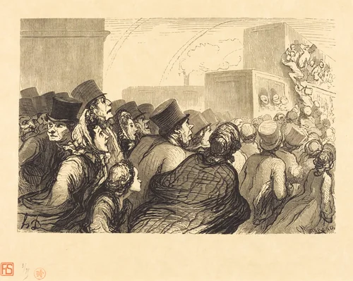 Les Voyageurs du dimanche by Charles Maurand; Honoré Daumier, portfolio, 1862