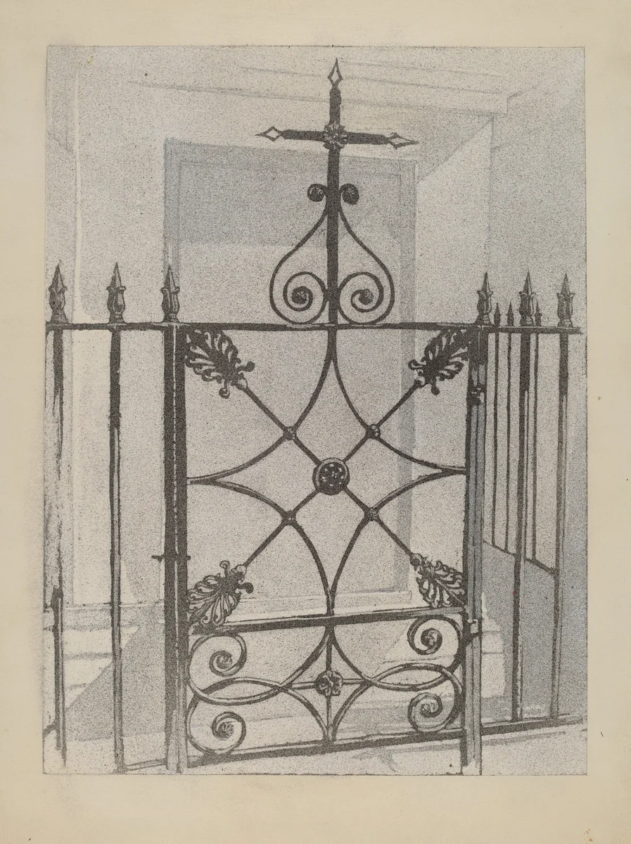 Iron Gate and Fence by Aurelia Arbo, index of american design, 1936