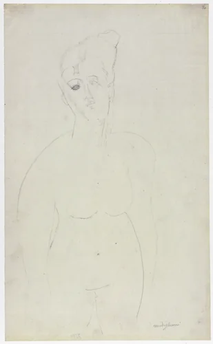 Torso of a Nude Woman by Amedeo Modigliani, drawing, 1918