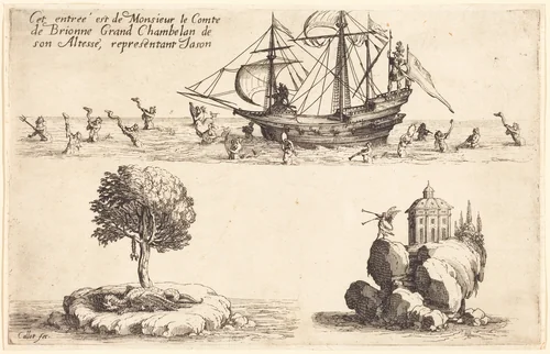 Entry of M. le Comte de Brionne, Grand Chamberlain of His Highness,Representing Jason by Jacques Callot, print, 1627