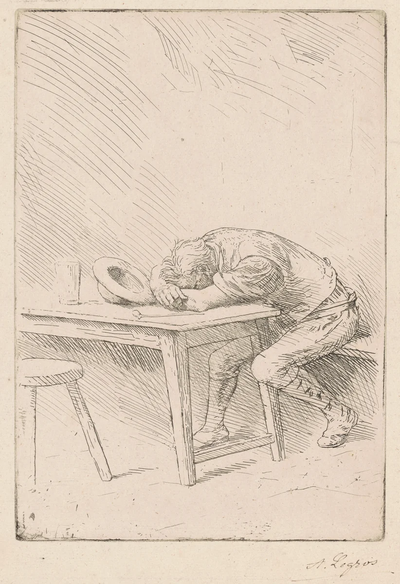 Siesta of a Laborer (Sieste d'un Ouvrier) by Alphonse Legros, print, 1877-1900