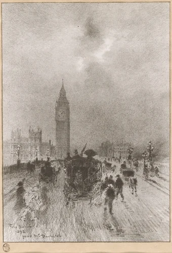 The Victoria Clock Tower London by Félix-Hilaire Buhot, print, 1892