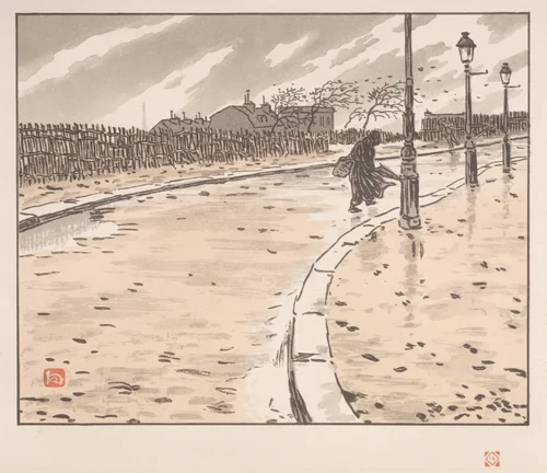 Thirty-Six Views of the Eiffel Tower: From Lamarck Street by Henri Rivière, print, 1902