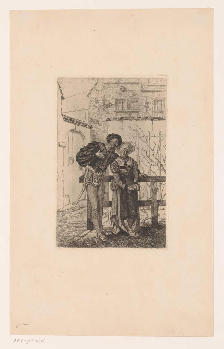 Méphisto en Martha by Willem Geets, print, 1874