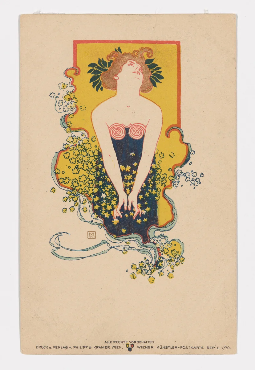 Wiener Künstler-Postkarte Serie 5/10 by Koloman Moser, design, 1898