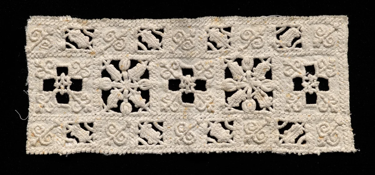 Needlepoint (Cutwork) Lace Insertion by Unknown, textile, 1500-1599