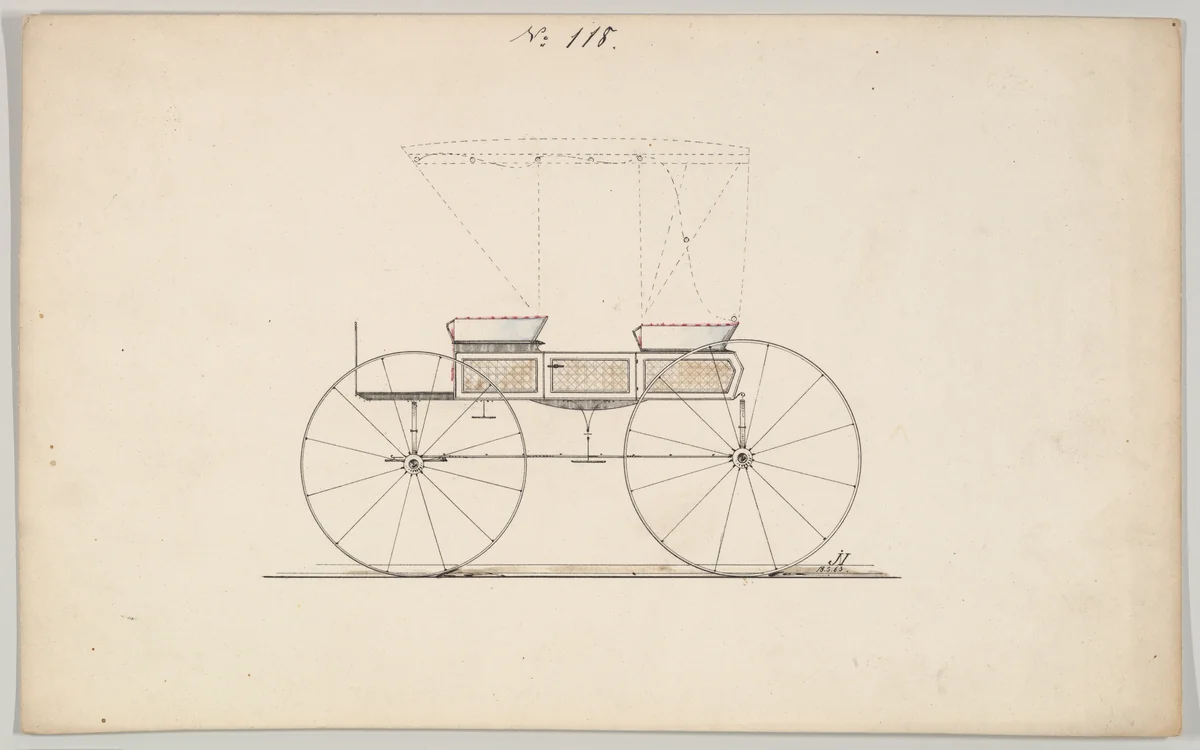 Extension Top Phaeton #118 by Brewster & Co., drawing, 1863