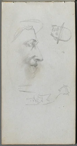 Sketchbook, page 14: Figures by Ernest Meissonier, book, 1860-1869