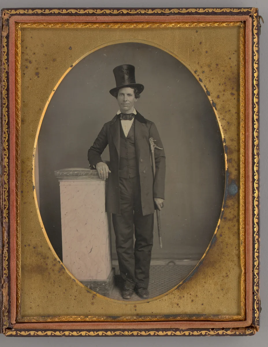 Untitled (Portrait of a Standing Man with a Top Hat) by Unknown maker, other, 1857