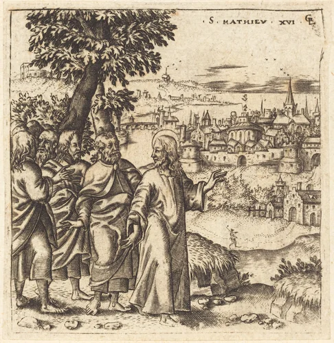 Christ Admonishes His Disciples by Léonard Gaultier, print, 1576-1580