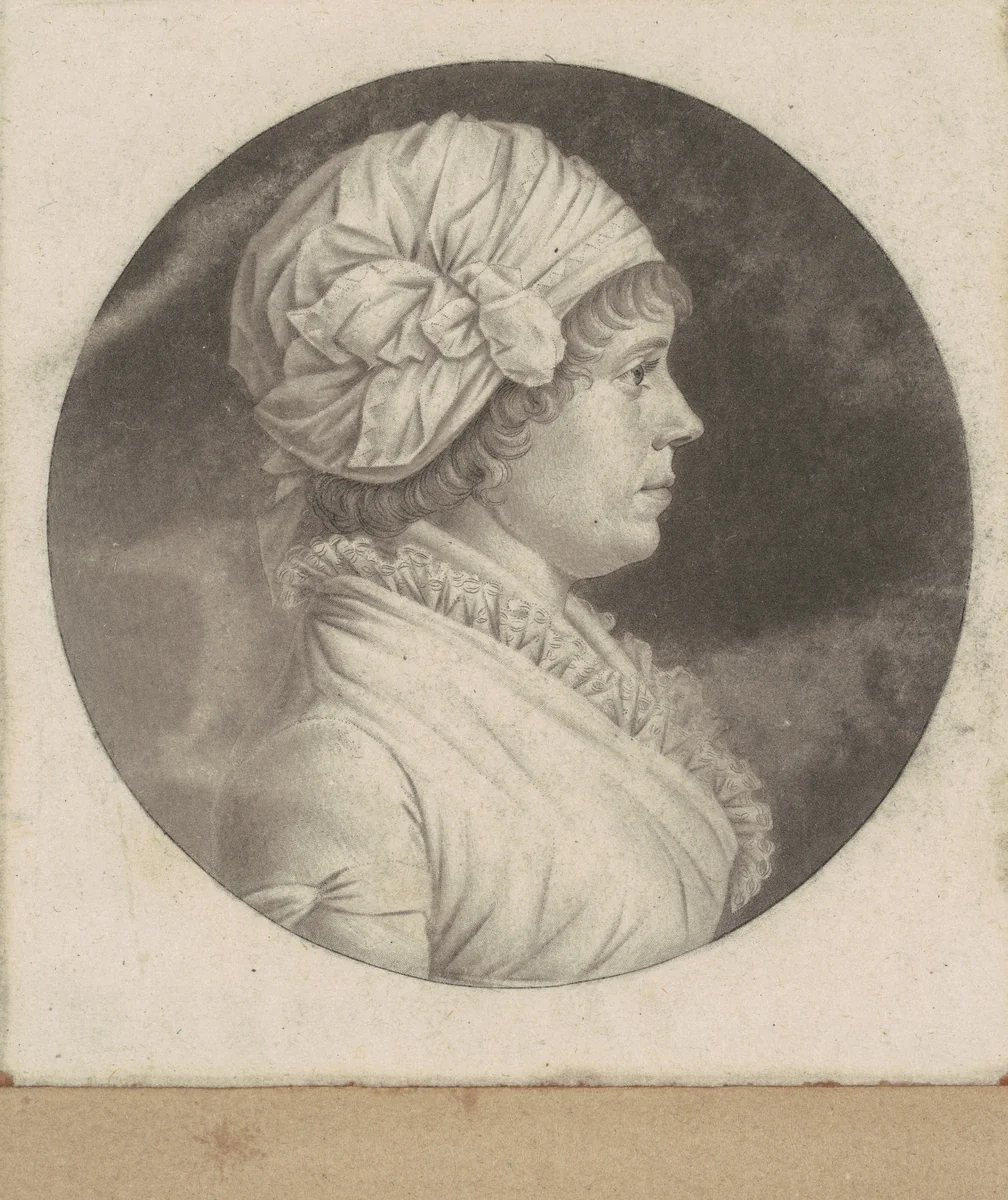 Elizabeth Rittenhouse Sergeant by Charles B. J. Févret de Saint-Mémin, print, 1798-1803