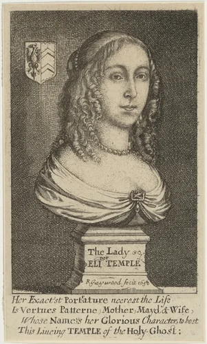 Lady Eleanor Temple, Wife of Sir Peter Templeof Stanton Bury by Robert Gaywood, print, 1658
