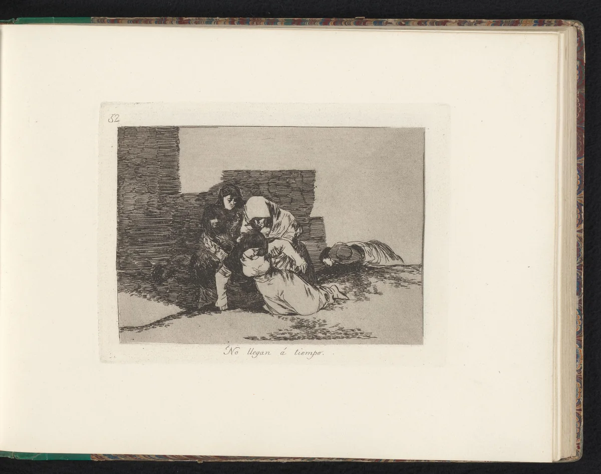 Drie vrouwen met het lichaam van een vierde vrouw by Francisco de Goya, book, 1810-1820