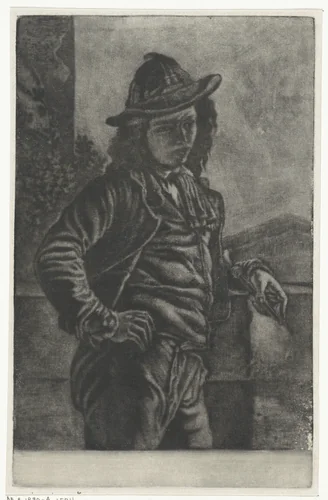 Staande jongen met een fluit by Eberhard Cornelis Rahms, print, 1854-1890