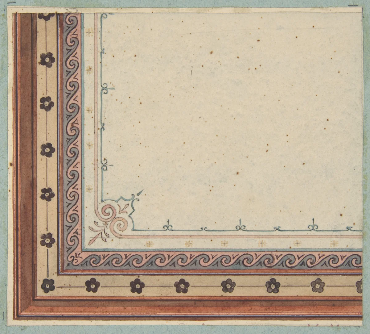 Design for the decoration of a ceiling by Jules-Edmond-Charles Lachaise, drawing, 1850-1900
