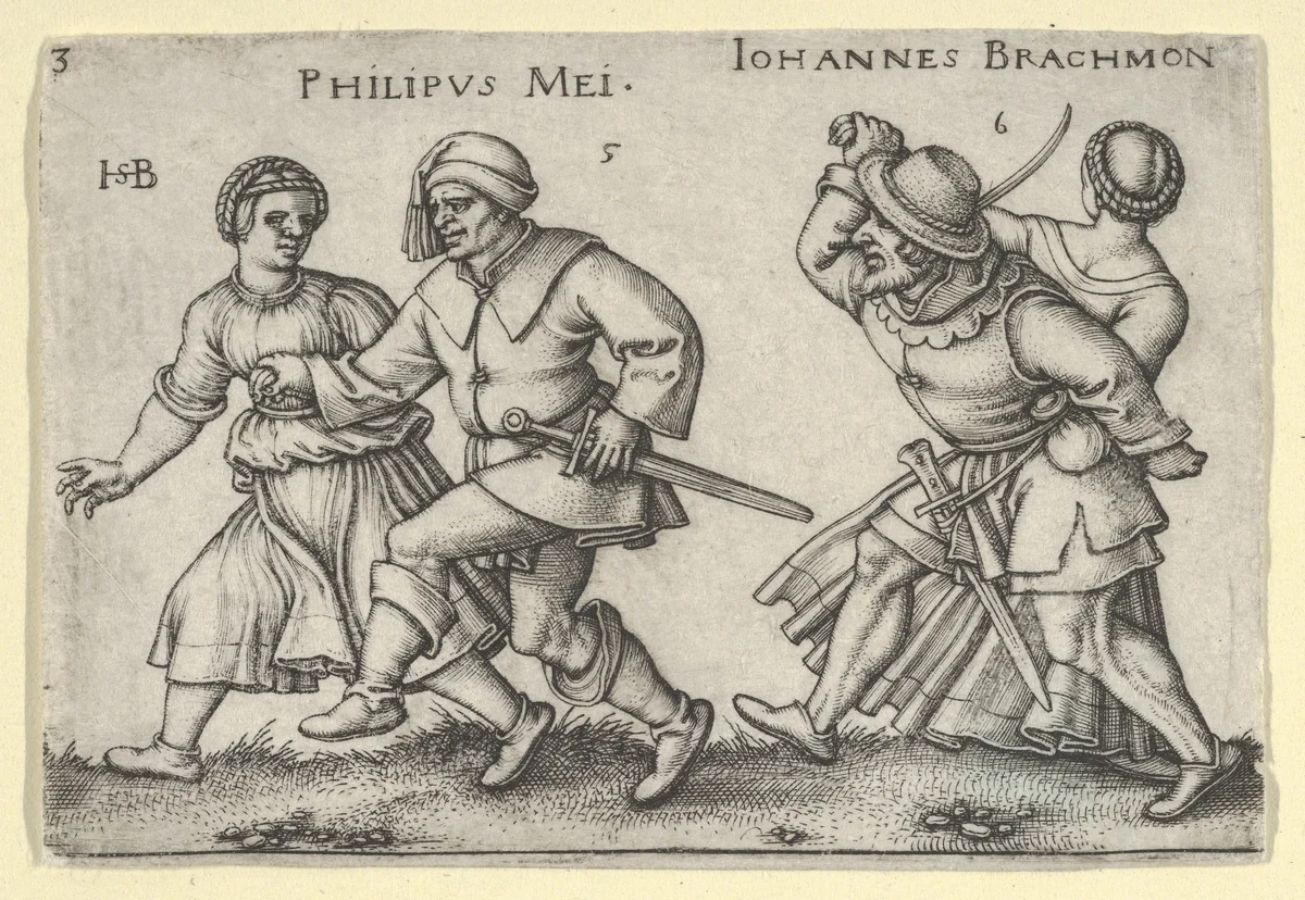 May and June from "The Peasants' Feast" or "The Twelve Months" by Sebald Beham, print, 1546-1547