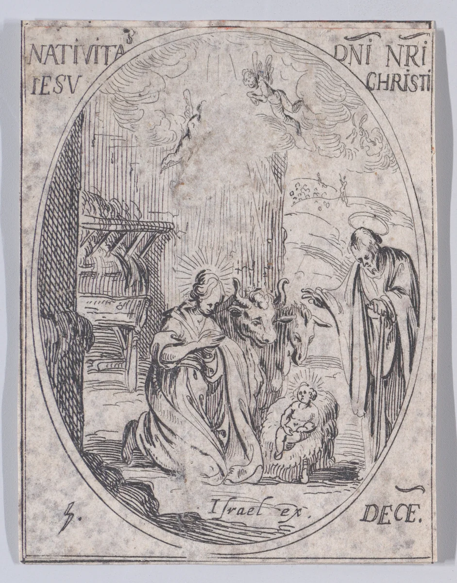 Nativité de N.-Segneur Jésus-Christ (The Nativity), December 25th, from "Les Images De Tous Les Saincts et Saintes de L'Année" (Images of All of the Saints and Religious Events of the Year) by Jacques Callot, print, 1636