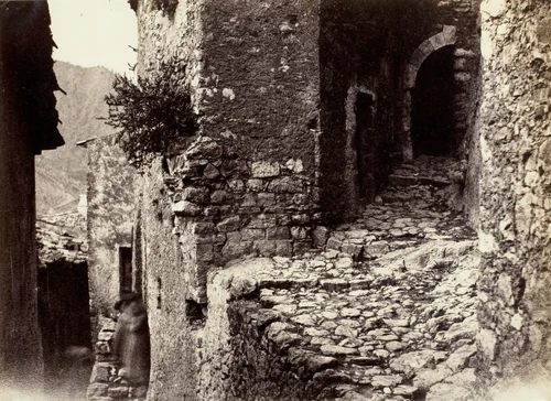 A Street in Sainte-Agnès near Roquebrune by Charles Nègre, photograph, 1860-1870